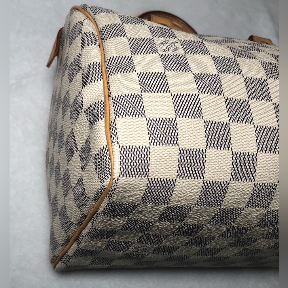 Louis Vuitton Damier Azur Speedy 25,Dust Bag,Lock/Key,COA;Date Code(SP1017) - Picture 11 of 17